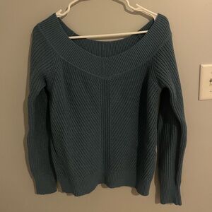 Abercrombie & Fitch Off-the-Shoulder Blue Sweater
